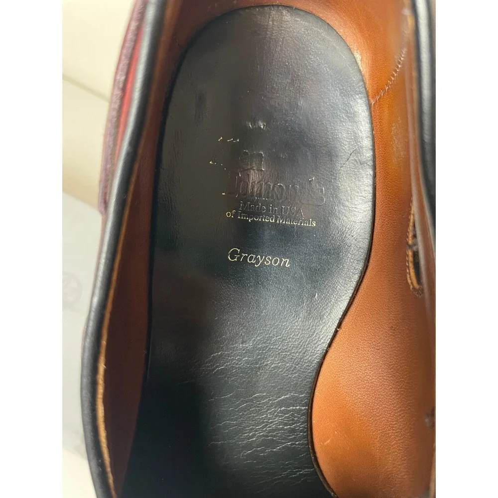 Allen Edmonds Grayson Tassel Loafers Burgundy Leather Men's Dress‎ Shoes 9.5D